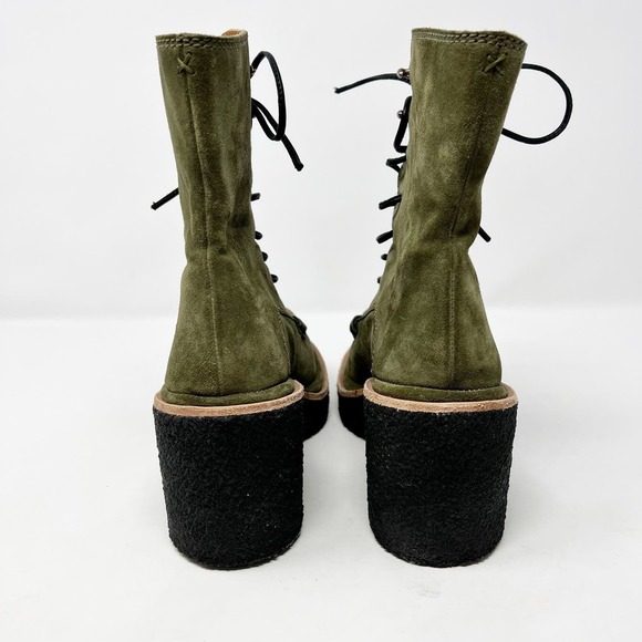 Rag & Bone Scout Suede Wedge Platform Boots In Green Size 37.5 - Picture 7 of 10